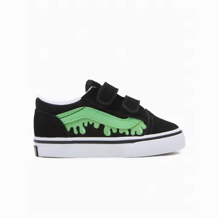 Zapatillas Vans Old Skool V Verdes & Negras para Niños con Cierre de Velcro / Sabas Shop - 1