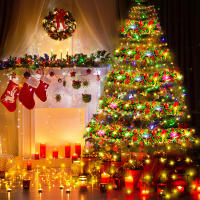Guirnalda De Navidad 5M Tinsel Brillante Con Cinta Coloreada Decoración De Interior Para Árbol De Navidad Fiesta De Año Nuevo Y Bodas - details 7