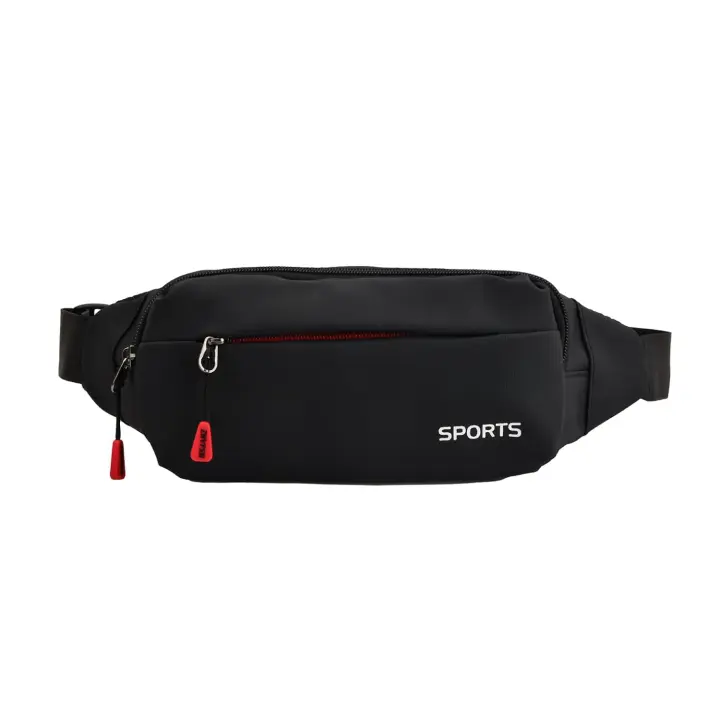 Riñonera Mujer Hombre, Riñonera Deportiva Negro con 3 Bolsillos y cinturón Ajustable, Bolsa de Cintura Hombre Impermeable para Entrenamiento al Aire Libre Viajes Correr Senderismo Moto - 1