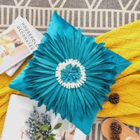 Funda de almohada cuadrada para el hogar, diseño de princesa con ventanal y margaritas pequeñas, funda de cojín para la mesita de noche - details 9