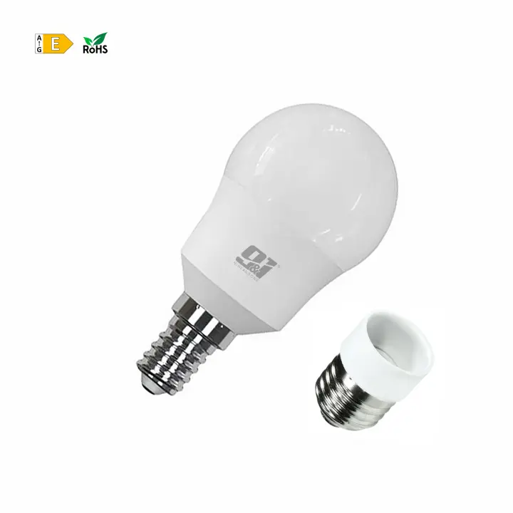 ORION91 Pack X 10 Bombillas CFL Esférica Micro E14 11w + 6 Conversores E27 605lm Blanco Cálido 2700K 6000h Orion91 Promotion - 1