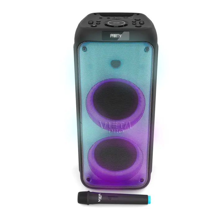 Vieta Pro Party 11 | Altavoz Potente Bluetooth de 150W,10h de autonomía, USB, Micrófono inalámbrico, Función TWS,2x Woofer de 6" y Tweeter, Leds RGB con Luces Flash. - 1