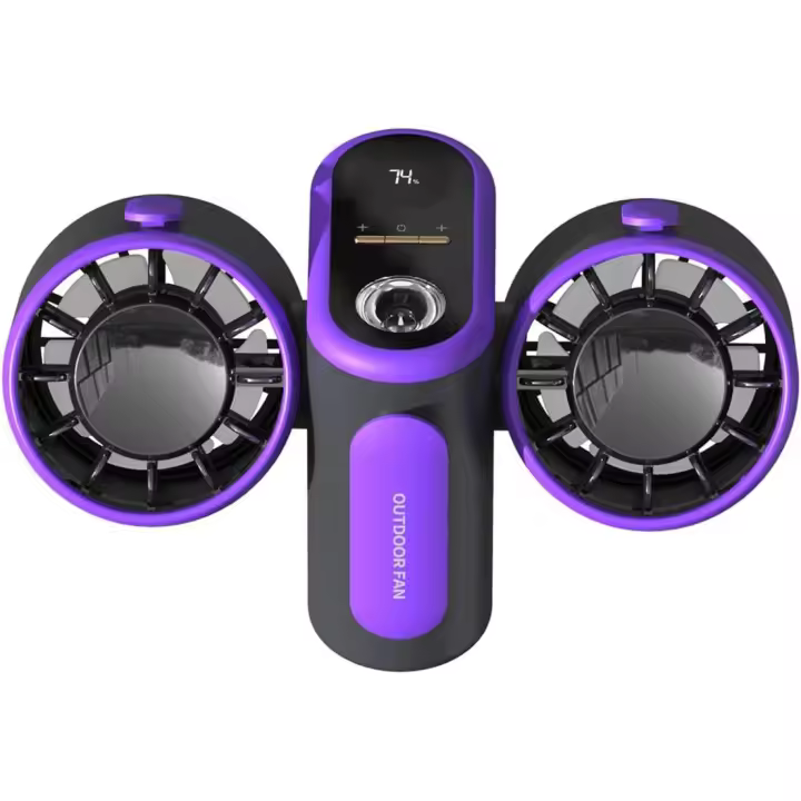 Ventilador de Doble Cabeza para Colgar, Ventilador Pequeño, Ventilador Portátil, Ventilador de Camping con Iluminación, Pantalla Digital Inteligente, Mini Ventilador de Escorio para deportes al aire libre, Casa, Oficina, Dormitorio - 1
