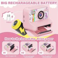 Cámara Digital Para Niños Con Impresora Térmica Regalo Para Niñas Y Niños Con 32G Y 3 Rolls De Papel De Impresora Material ABS Energía Eléctrica Batería De Litio - details 3