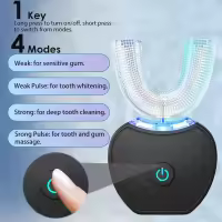 Cepillo de dientes ultrasónico automático,Cepillo De Dientes En Forma De U，Cepillos de dientes ultrasónicos de 360 ​​° Cepillo de dientes eléctrico y Kit de blanqueamiento dental，para Cargar IPX7 a Prueba de Agua - details 3