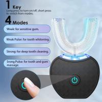 Cepillo de dientes ultrasónico automático,Cepillo De Dientes En Forma De U，Cepillos de dientes ultrasónicos de 360 ​​° Cepillo de dientes eléctrico y Kit de blanqueamiento dental，para Cargar IPX7 a Prueba de Agua - details 2