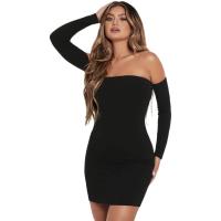 Vestidos para mujer Vestido ajustado con hombros descubiertos (color negro, - details 3