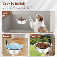2 Pack Almohadillas De Comida Y Agua Para Perros Montadas En La Pared Acero Inoxidable Plegable De Alto Ajuste Para Gatos - details 4