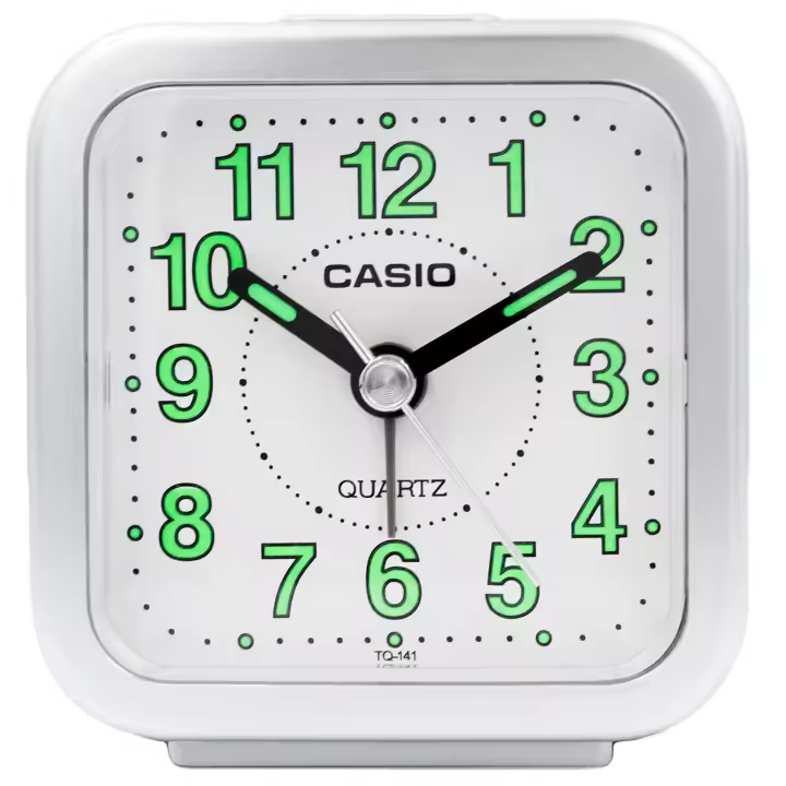 Casio Tq-141-8df  Despertador Analogico Para Unisex Color Plateado - 1