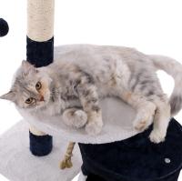 Árbol Rascador para Gatos 111,5 cm con Cueva y Postes de Sisal Multinivel Marrón Beige - details 1