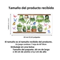 Pegatinas De Ventana Para Decoración De Hogar Con Plantas Verdes Minimalistas Y Frescas Autoadhesivas Para Vidrio De Las Ventanas - details 0