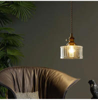 Lámpara Colgante De Vidrio Verde Vintage Con Interruptor Para Dormitorio Y Sala De Estar Iluminación Interior LED Nordic Copper Loft - details 4