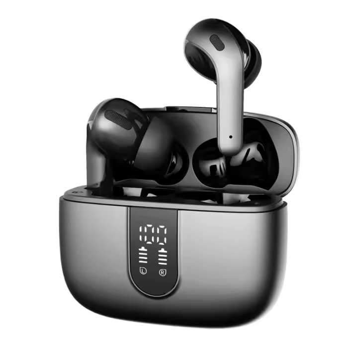 Auriculares Bluetooth Inalámbricos, Auriculares 5.3, 4 micrófonos, con reducción de ruido ENC, 50H con graves, IP7 resistente al agua, carga rápida USB-C - 1