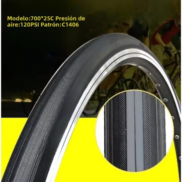 Pneu De Bicicleta Para Carretera 12 14 16 20 24 26x1 3/8/1.75 700X25C Tamaño Exterior De Neumático De Bicicleta - 1