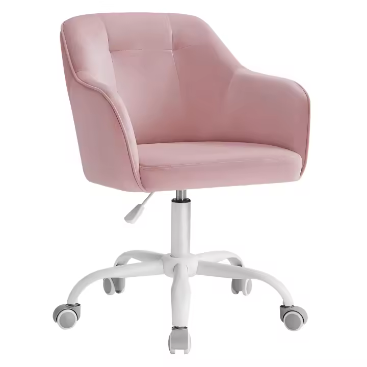 Silla de oficina giratoria y cómoda, altura ajustable, capacidad de carga 120 kg, estructura de acero, terciopelo, gris, gris claro o negro - 1