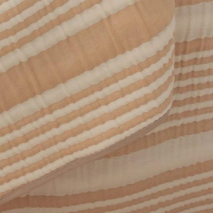 GAMUSI - Colcha jacquard ligera algodón entretiempo primavera verano diseño rayas OSLO - 1