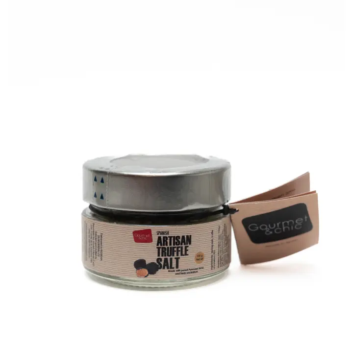 Sal artesana de Trufa 8% 100 g. Sal artesana de manantial del Pirineo Aragonés y trufa negra Melanosporum y Uncinatum - Gourmet&Chic - 1