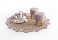 ALFOMBRAYUTE INFANTIL REDONDA NATURAL ROSA Ø140 CM  -  Linea Paralela - details 1