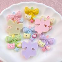 10Pcs Borlas De Oso Cartoon Pequeño Y Lindo Serie Resina Plana Para Joyería DIY Y Decoración De Artesanía Accesorio - details 1