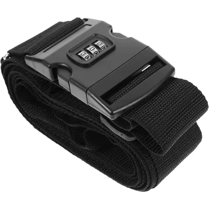 Cinturón de sujeción con contraseña para equipo: cinturones de paquete de Maletas ajustables y Coloridos, Correa de contraseña para Carga, clip de bloqueo con contraseña, accesorios de viaje - 1