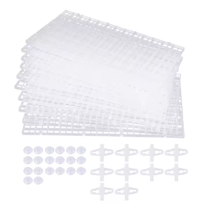 Rejilla de División para Acuario 10PCS Tablero de Separación con Clips de Succión 20PCS Material Plástico Transparente Blanco Adecuado para Juegos de Mesa Up to 2 Years - 1