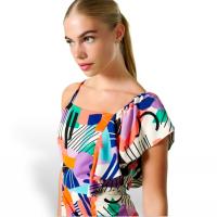 Ruby Dress de Minueto. Vestido con un volante y un fruncido. Vestido Midi. - details 3