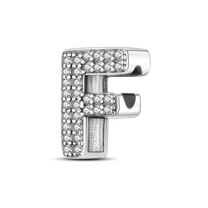 S925 Plata Color Dazzling Alfabeto 26 Letras Encantos Joyería Fina Para Creación DIY Regalos De Cumpleaños Compatible Con Pulseras Originales Pandora - 1