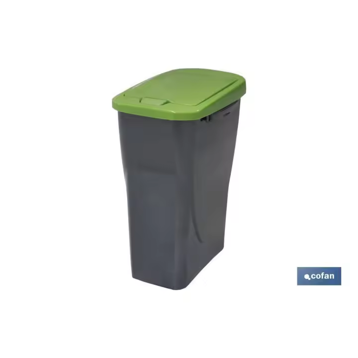 Cubo de basura para reciclar 45 litros  color verde 36.5 x 36 x 51  cm - 1