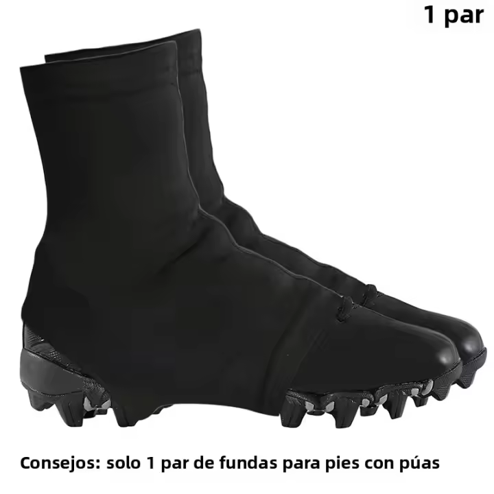 1 Par De Cubrezapatos Con Pitones De Espuma Suave Y Elástica Alta Antideslizante Color Sólido Accesorios Deportivos Para Fútbol - 1