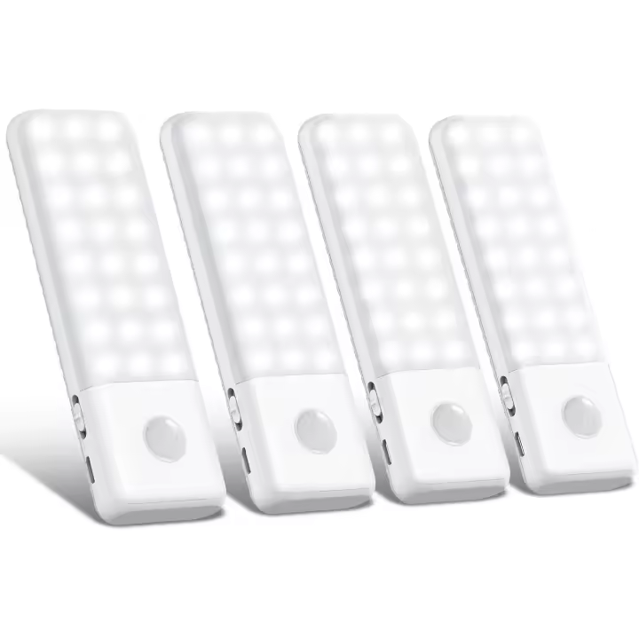 Luz de armarario, Luz Nocturna superbrilliant de 48 LEDs con sensor de movimiento, recargable por USB - 1