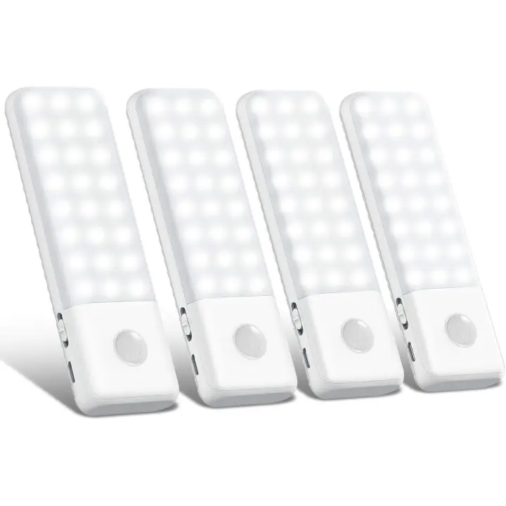 Luz de armarario, Luz Nocturna superbrilliant de 48 LEDs con sensor de movimiento, recargable por USB - 1