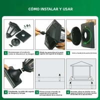 Lámpara Solar Para Valla Exterior IP65 Decorativa Para Jardín Puerta Casa De Campo Lámpara Solar Autocontenida Protección Total - details 6