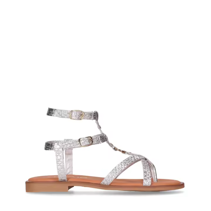 Chika10 Leather MUSAKA 05W Sandalias Planas Plata/Metal-Silver - 1
