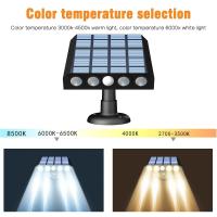 Lámpara solar para Exterior, iluminación solar para Exterior de 4 LED con panel solar de Alta Potencia de 2 W, sensor de Movimiento, Luz de pared de seguridad para Jardín inalámbrico ajustable de 360 ° - details 1