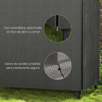 Outsunny Funda Balancín Jardín Funda Columpio Jardín Exterior Cubierta de Columpio con 2 Cremalleras Impermeable 177x114x152 cm Gris Oscuro - details 0