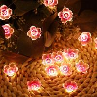 Luz De Flores De Cerezo En Rosa Con 10/20/30 LED Decoración Para Pared Y Dormitorio Luz Faeirita Operada Por Batería Para Sala De Estar Y Puertas - details 0