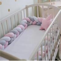 Protector De Cuna Para Bebé Con Nudo Y Trencita Almohadilla De Cojín Anticolisión Decoración De Habitación Infantil 1M/2M/3M/4M Tamaño Plush Material Algodón - details 4
