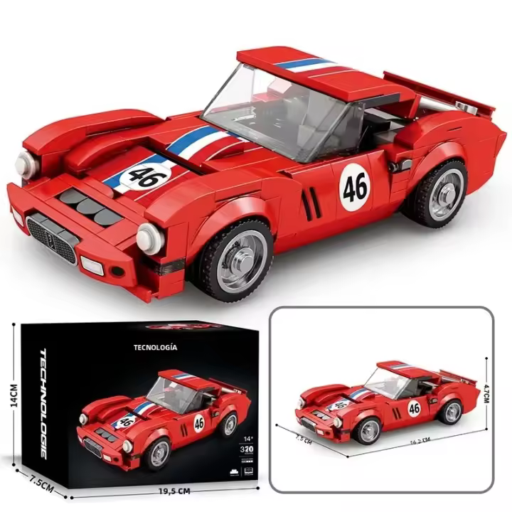 Conjunto De Bloques De Construcción Para Coche 336 Piezas 250 GTO Vehículo Creativo De La Ciudad Modelo DIY De Bloques De Mesa Regalo Para Niños - 1