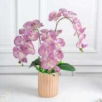 1 Pieza De 8 Cabezas De Mariposa Artificial Orquídea 3D Falsa Flor De Simulación Para Decoración De Hogar Y Boda Con Toque Real - details 4