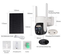 Cámara De Seguridad Exterior 4K 8MP Dual Lens WIFI Solar Con Zoom Optico De 10X Audio Bidireccional Visión Nocturna Color Batería Integrada - details 1