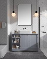 Mueble bajo Lavabo Extra Largo - Con 2 Puertas y Estantes Ajustables, Compartimentos Abiertos, Ideal para Baño, 90x30x60 cm - details 9