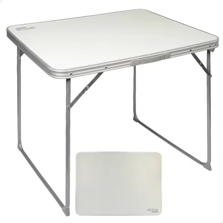 Mesa de camping plegable blanca Aktive 80x60x70 cm (Color Baby 52814) - 1