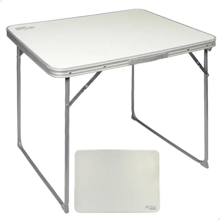 Mesa de camping plegable blanca Aktive 80x60x70 cm (Color Baby 52814) - 1