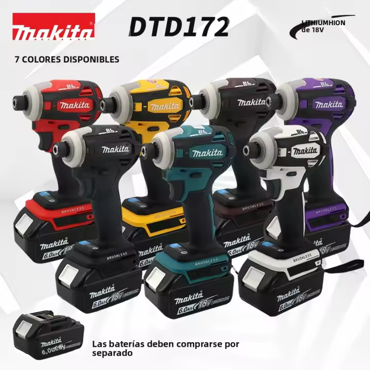 Destornillador Inalámbrico De Impacto Makita DTD172 180Nm Herramienta Eléctrica Para El Hogar Y Batería De 18V Con Motor Brushless - 1