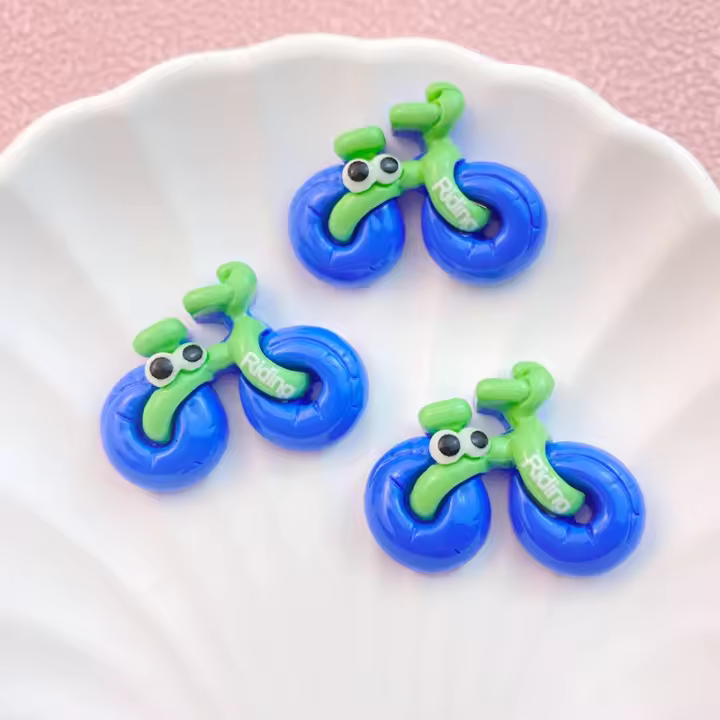 10Pcs Cabochones De Resina Planos Con Diseño De Patines De Escuela Bicicletas Y Baloncesto Para Decoración De Joyería DIY - 1