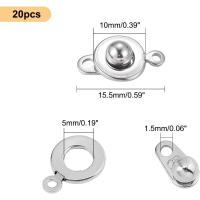 20pcs De Cerraduras De Encaje De Acero Inoxidable 304 Botón De Snap Clavija De Bola Y Succión Para Collar Pulsera - details 1
