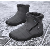 Botas De Invierno Para Mujer Impermeables Con Cremallera Botines De Invierno Botas De Nieve Con Forro De Peluche Corto - details 14
