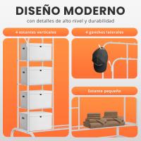 RELAXTY Burro Ropa Resistente Doble con Soporte, 146x110x54cm, Metálico, Perchero de Ropa con Zapatero - details 1