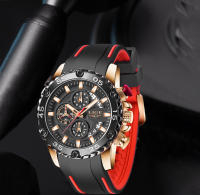 Reloj De Pulsera LIGE Para Hombres Azul Deportivo Y Militar De Lujo Con Grande Dial Cronógrafo Resistente Al Agua Cuarzo Reloj De Mano Luz Técnica De Silicona - details 12