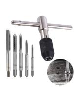 Juego De Llaves De Tapa T Tipo Portátil 6/9pcs Herramientas De Taper Manual Para Perforación De Hilos En Máquina Y Tornillos De Acero Multifuncional M3/M4/M5/M6/M8 DIY - details 0